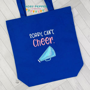 Sorry, Can't, Cheer appliqué machine embroidery design (5 sizes included) DIGITAL DOWNLOAD