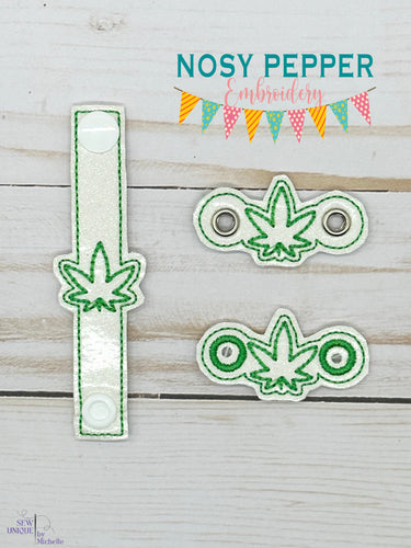 Pot Leaf Shoe Charm machine embroidery design (3 versions included) DIGITAL DOWNLOAD