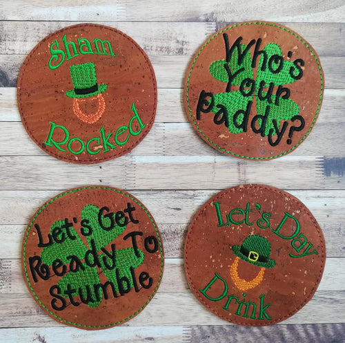 St Patty's Coaster Set 4x4