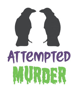 Attempted Murder sketchy machine embroidery design (4 sizes included) DIGITAL DOWNLOAD