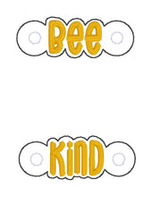 Load image into Gallery viewer, Bee Kind Shoe Charm machine embroidery design (3 versions included) DIGITAL DOWNLOAD