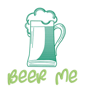 Beer Me sketchy machine embroidery design (4 sizes included) DIGITAL DOWNLOAD