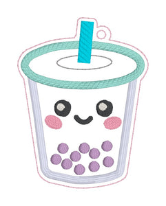 Boba applique bookmark/bag tag/ornament machine embroidery design DIGITAL DOWNLOAD