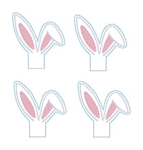 Load image into Gallery viewer, Bunny Ears pencil topper machine embroidery design (single and multi included) DIGITAL DOWNLOAD