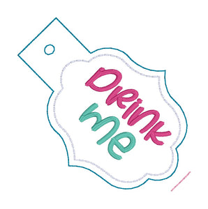 Drink Me bottle band machine embroidery design DIGITAL DOWNLOAD