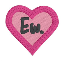 Load image into Gallery viewer, Ew Heart Patch machine embroidery design (3 sizes included) DIGITAL DOWNLOAD