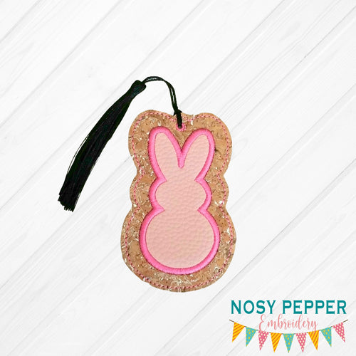 Marshmallow Bunny applique bookmark machine embroidery design DIGITAL DOWNLOAD