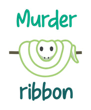 Load image into Gallery viewer, Murder Ribbon applique machine embroidery design (4 sizes included) DIGITAL DOWNLOAD