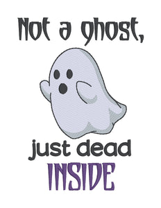 Not a ghost just dead inside sketchy machine embroidery design (4 sizes included) DIGITAL DOWNLOAD