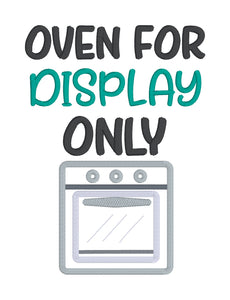Oven for display only applique (4 sizes included) machine embroidery design DIGITAL DOWNLOAD