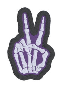 Peace Skeleton Patch machine embroidery design (2 sizes included) DIGITAL DOWNLOAD