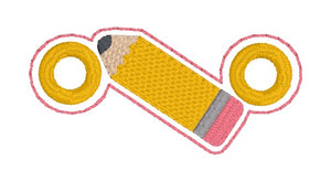 Pencil Shoe Charm machine embroidery design