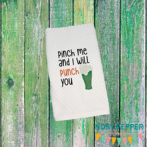 Pinch me and I will punch you applique design (5 sizes included) machine embroidery design DIGITAL DOWNLOAD