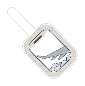 Plane Window snap tab machine embroidery file