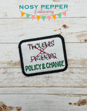 Load image into Gallery viewer, Policy and Change Patch machine embroidery design