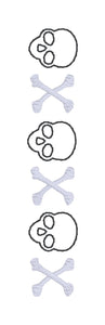 Skull X and O machine embroidery design (3 sizes included) DIGITAL DOWNLOAD