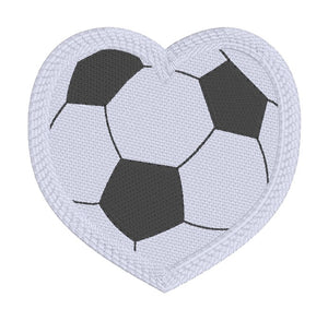 Soccer Heart Patch machine embroidery file (2 sizes included) DIGITAL DOWNLOAD