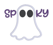 Load image into Gallery viewer, Spooky Ghost applique (5 sizes included) machine embroidery design DIGITAL DOWNLOAD