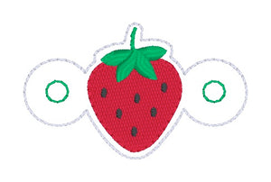 Strawberry Shoe Charm machine embroidery design