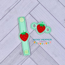 Load image into Gallery viewer, Strawberry Shoe Charm machine embroidery design